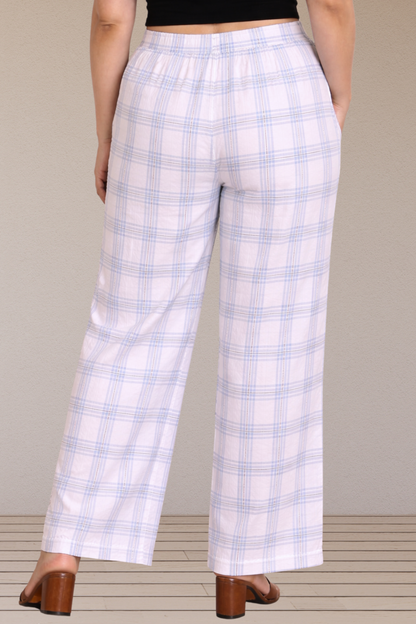 Sky Check Cotton Pajama Pant