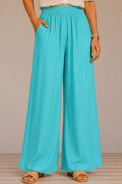 Sky Blue Flared Palazzo Pant