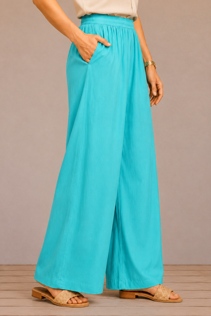 Sky Blue Flared Palazzo Pant