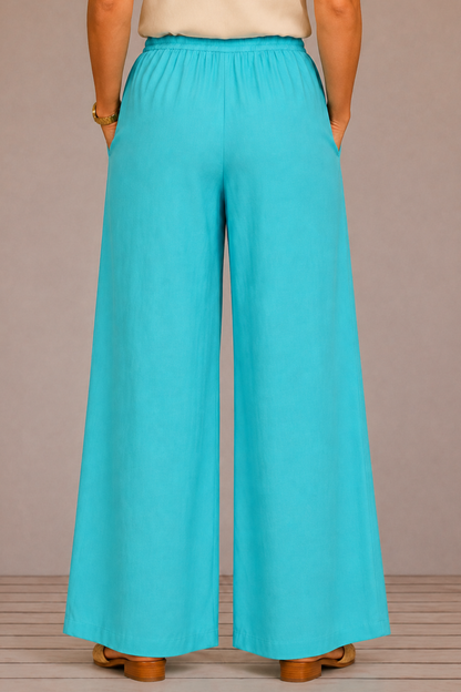 Sky Blue Flared Palazzo Pant