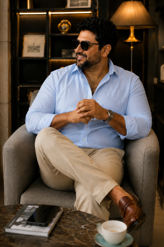 Sky Crest Formal Cotton Shirt