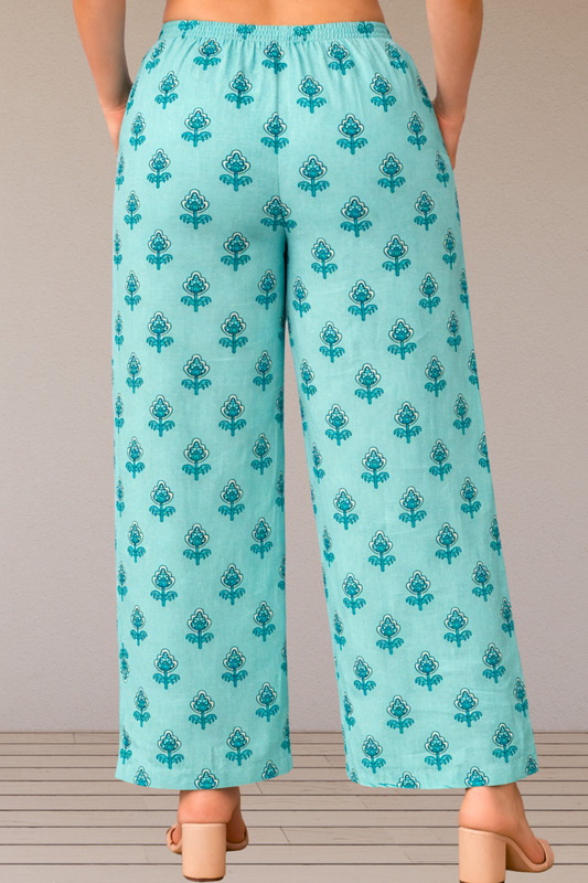 Sky Printed Cotton Palazzo