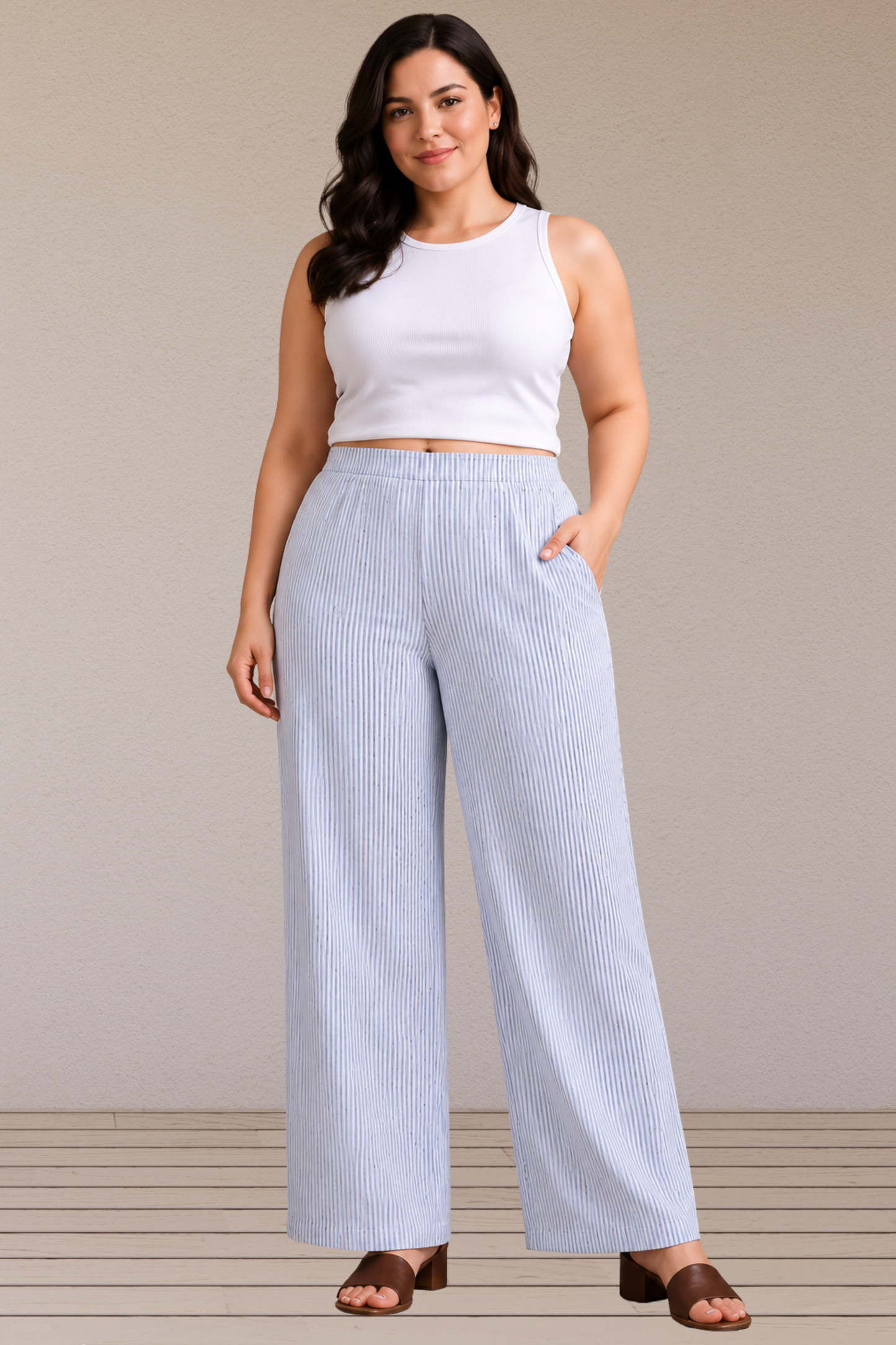Skyline Stripe Cotton Palazzo
