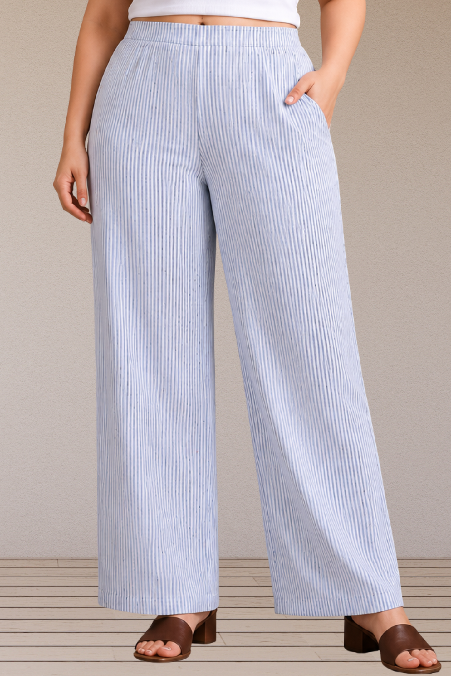 Skyline Stripe Cotton Palazzo