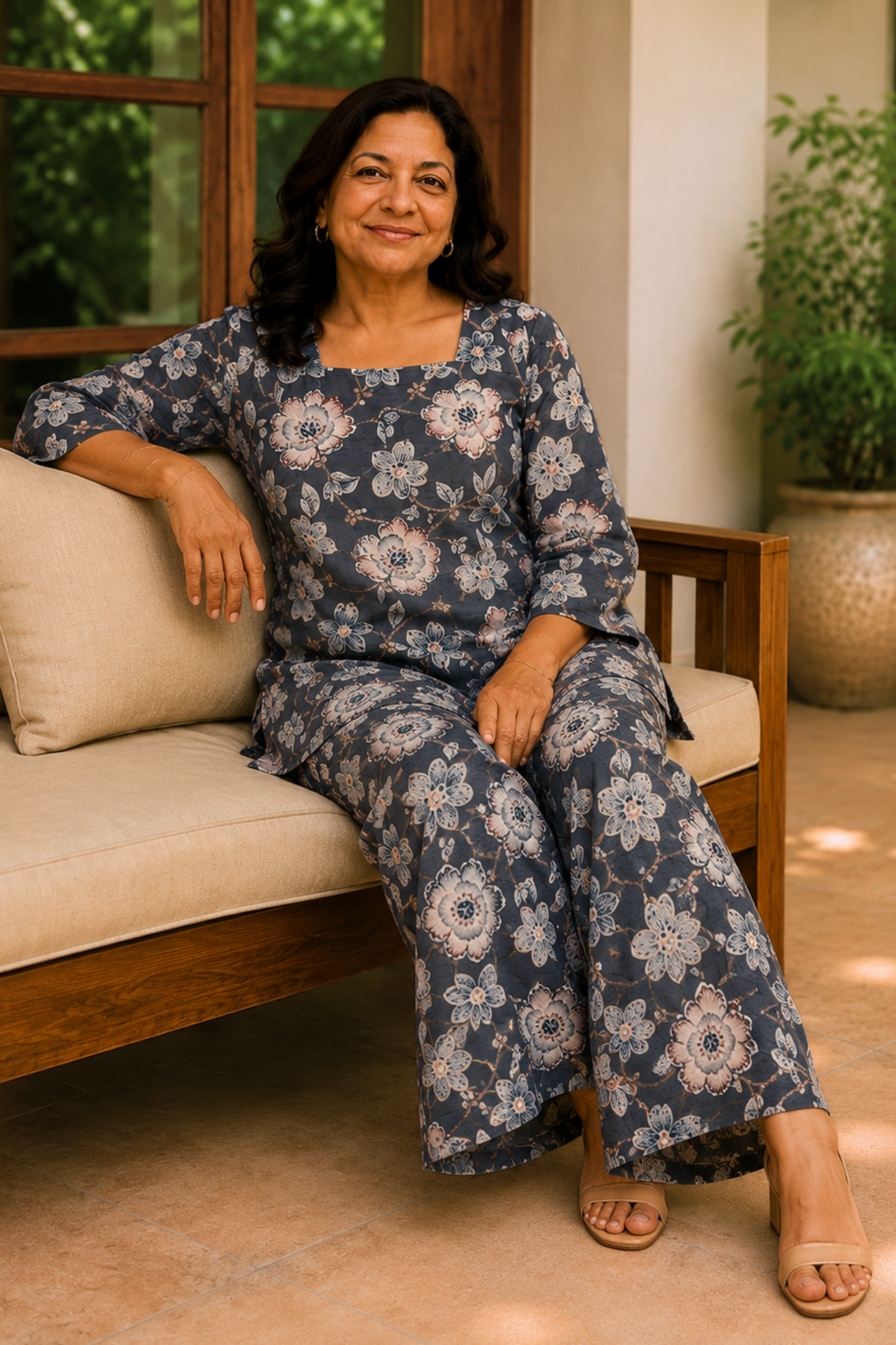 Slate Botanica Floral Rayon Co-ord Set