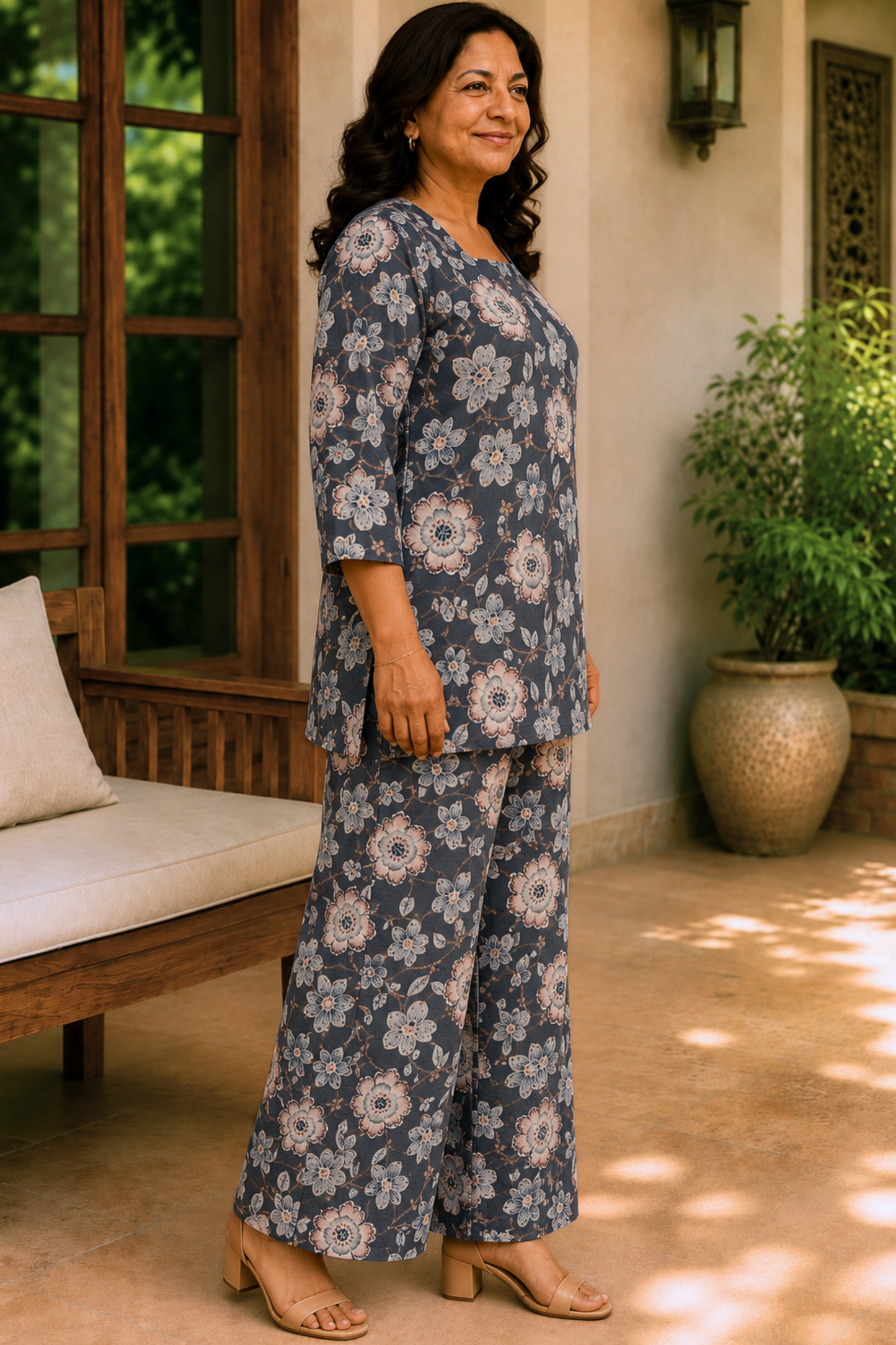Slate Botanica Floral Rayon Co-ord Set