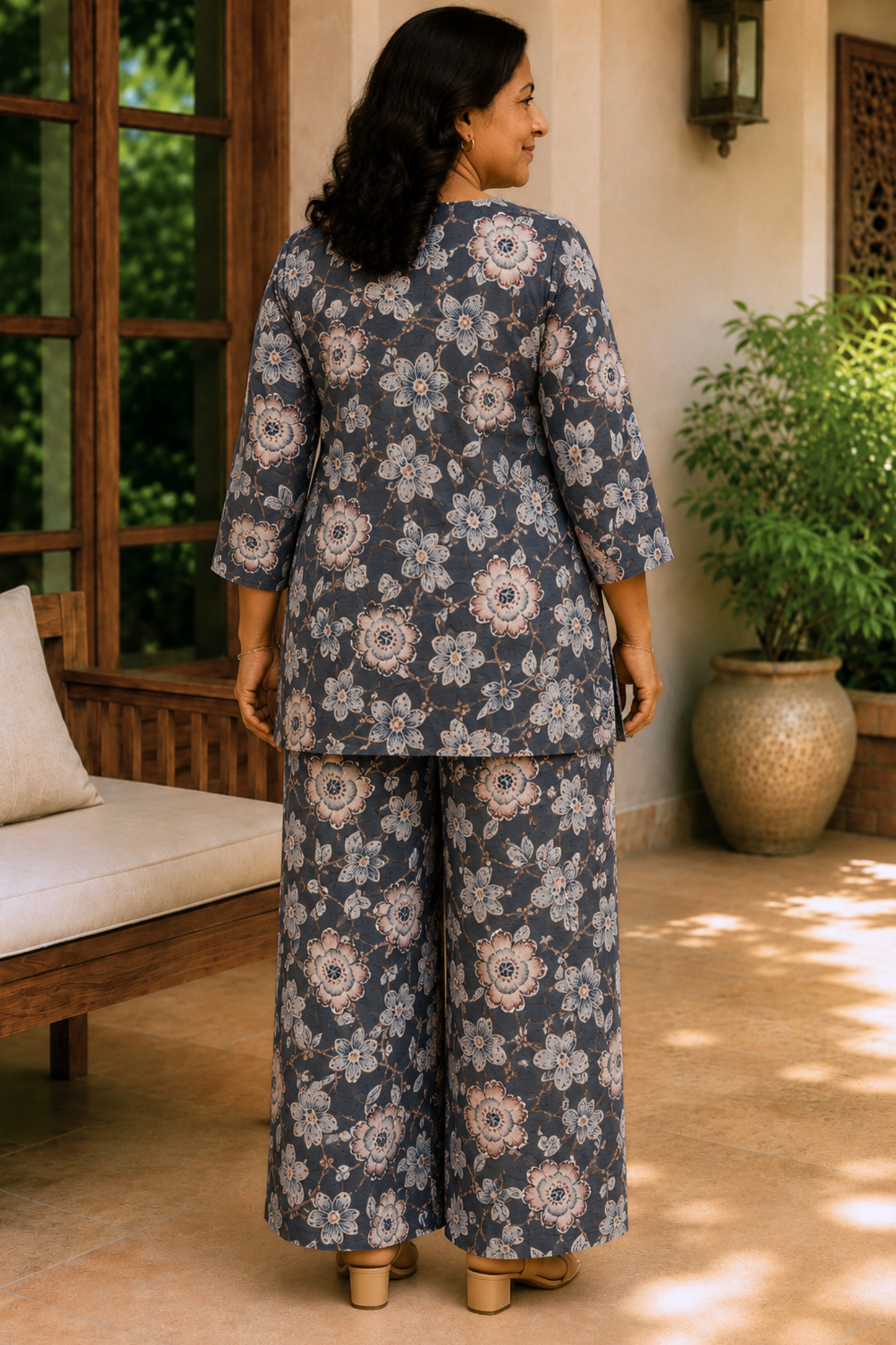 Slate Botanica Floral Rayon Co-ord Set