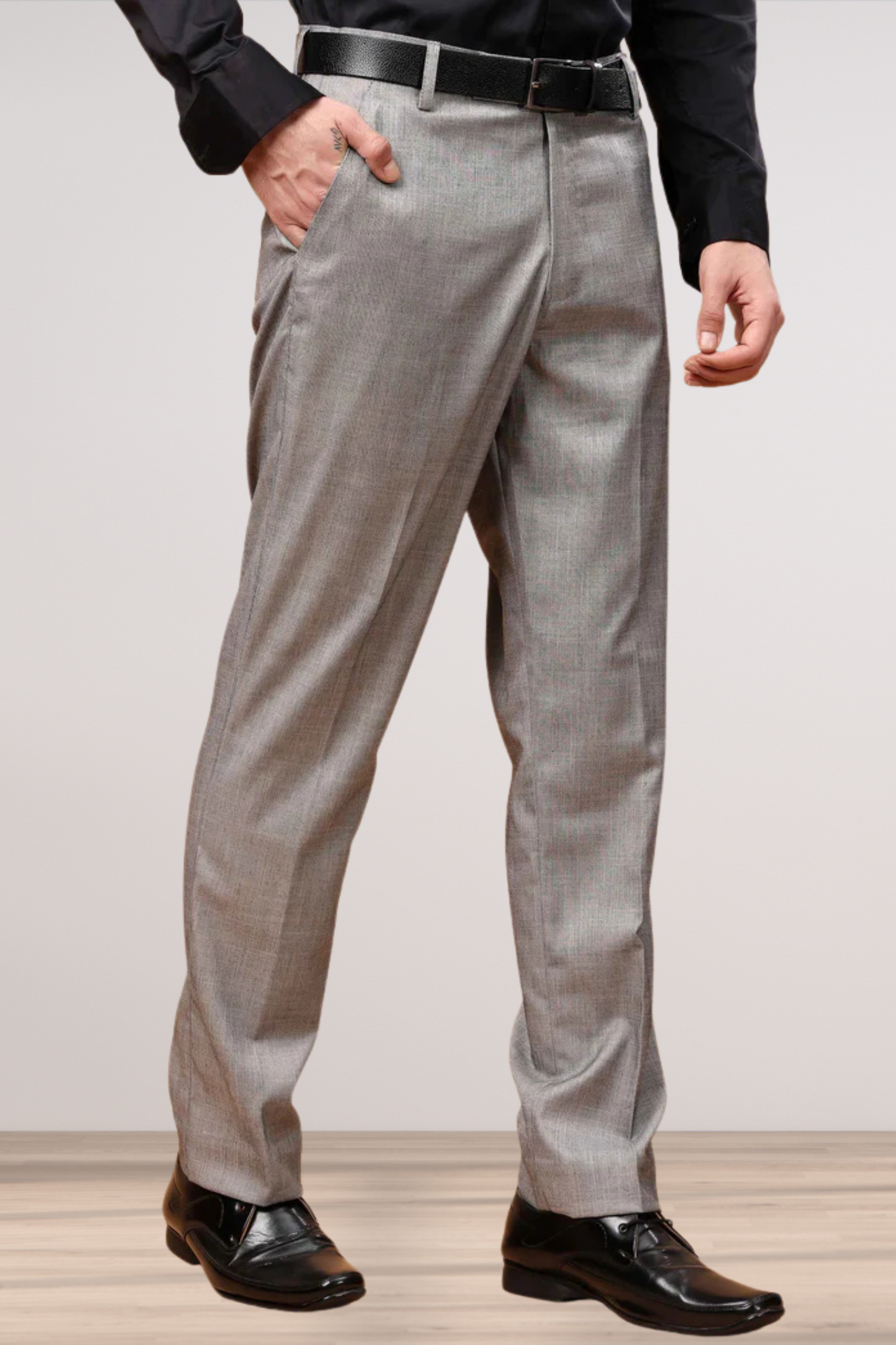 Slate Grey Linen Formal Trousers