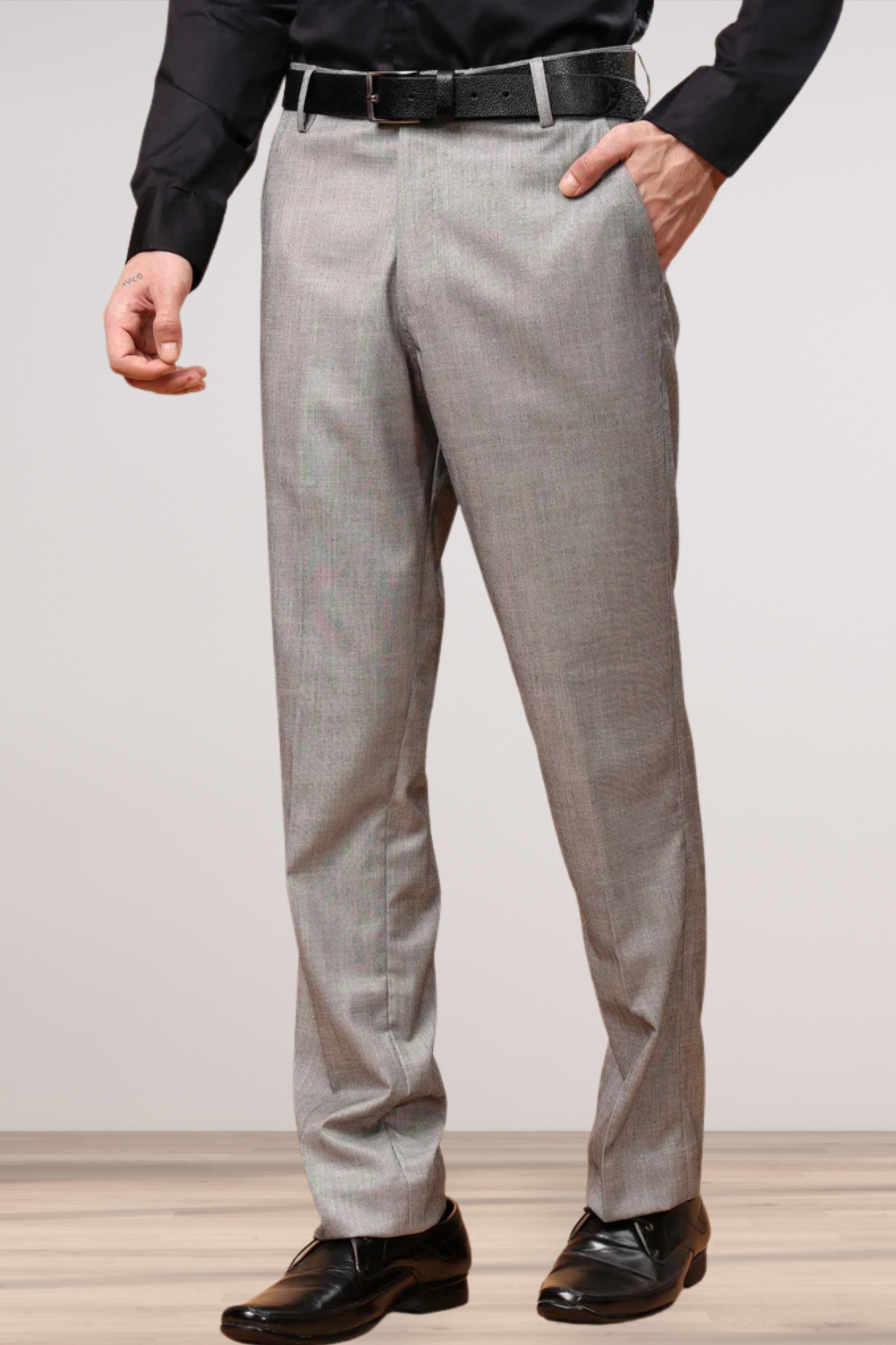 Slate Grey Linen Formal Trousers