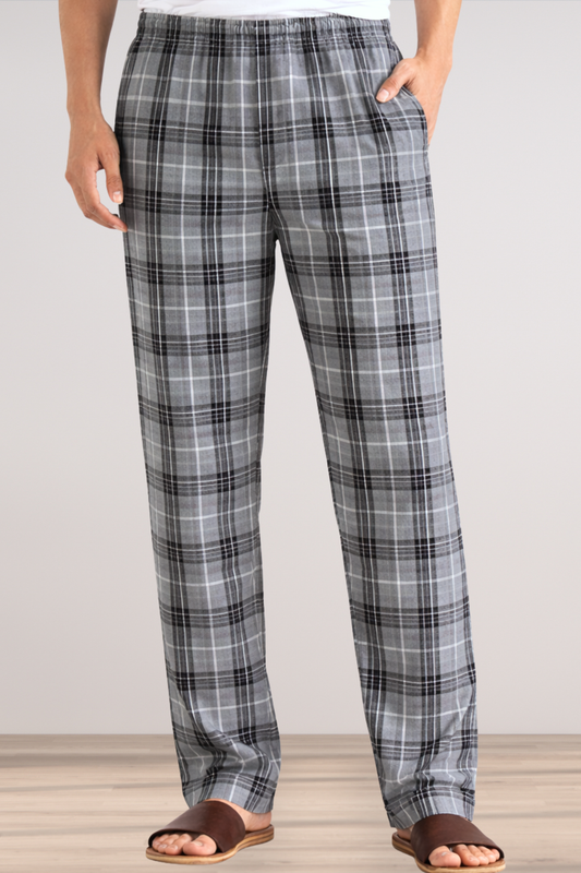 Smoke Black Checked Comfort Cotton Pajama