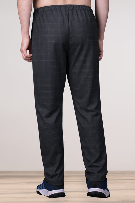 Smoke Black Checked Track Pants