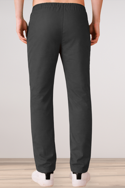 Smoke Black Cotton Track Pants