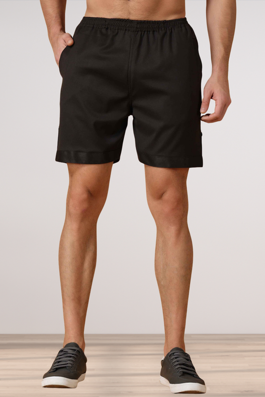 Smoke Black Cotton Lycra Shorts