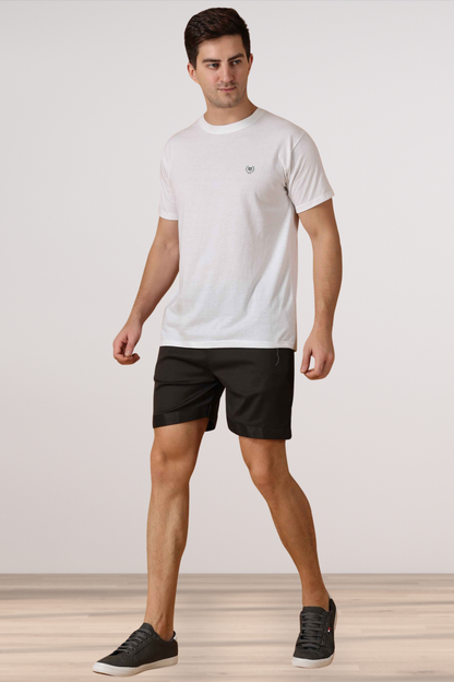 Smoke Black Cotton Lycra Shorts