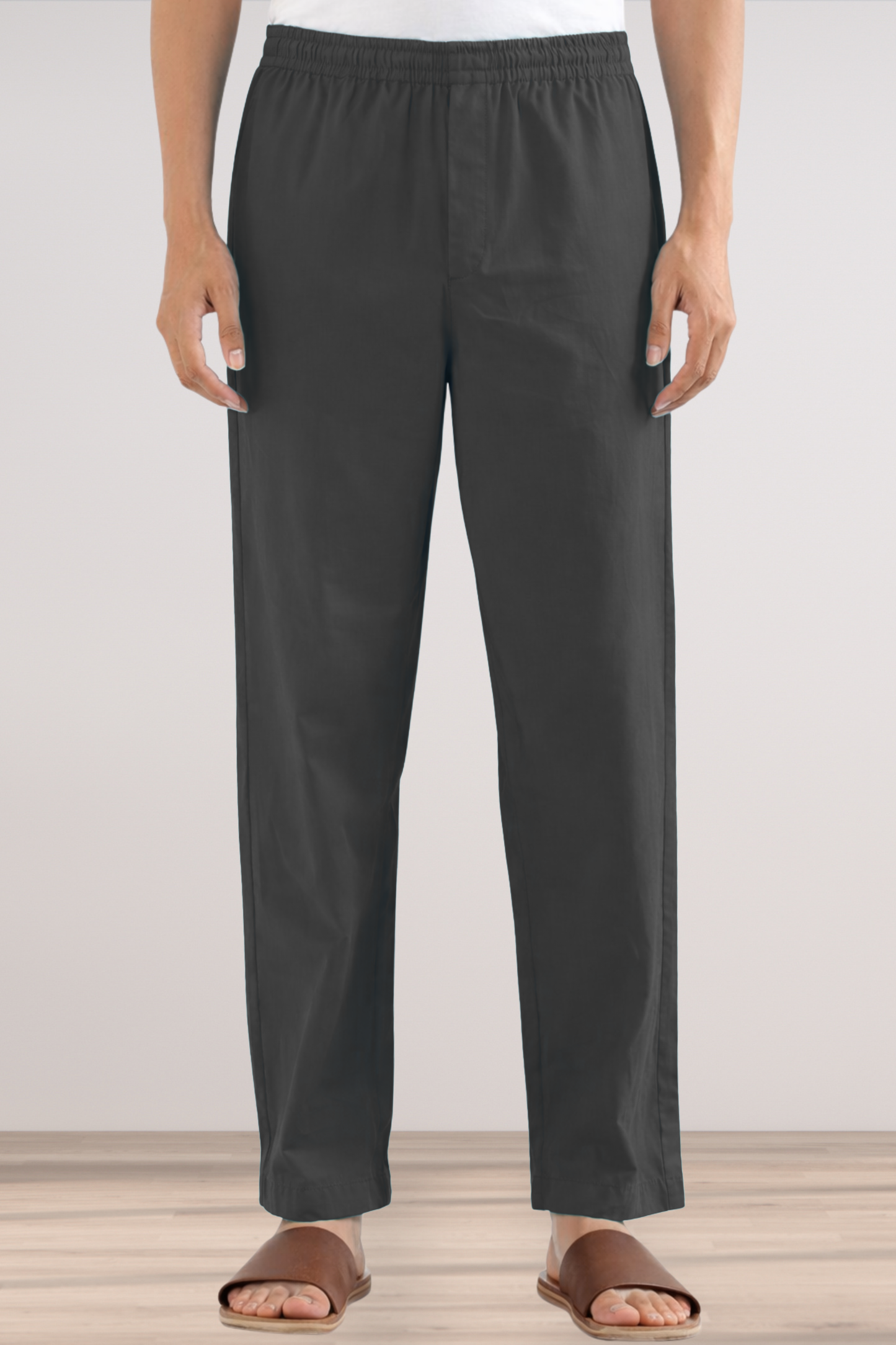Smoke Black Cotton Pant Pajama