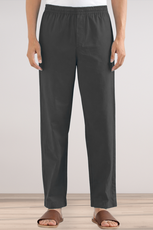 Smoke Black Cotton Pant Pajama
