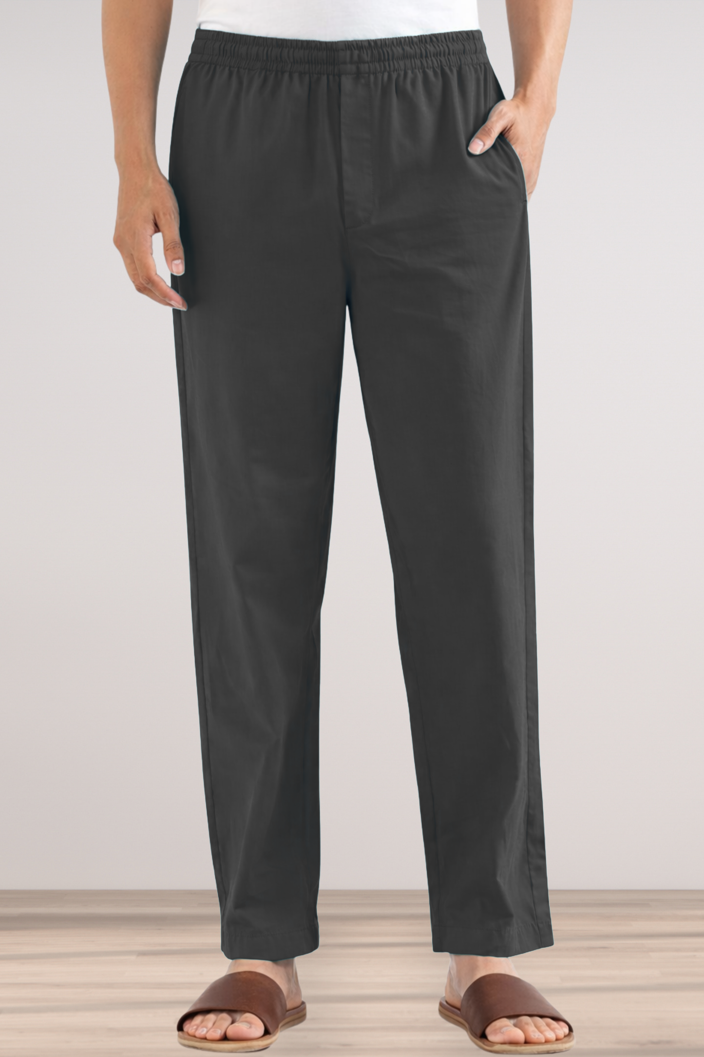 Smoke Black Cotton Pant Pajama