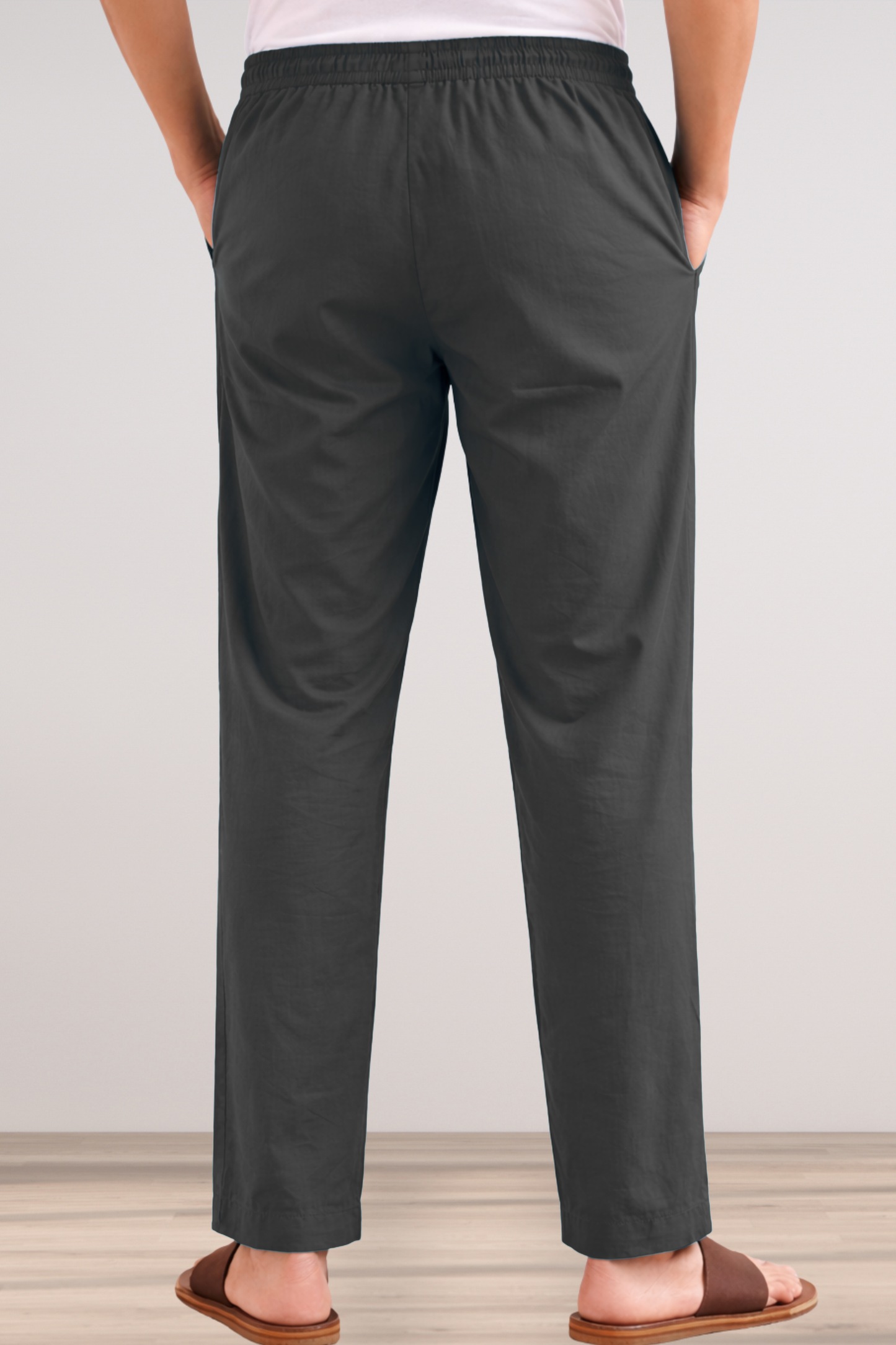 Smoke Black Cotton Pant Pajama