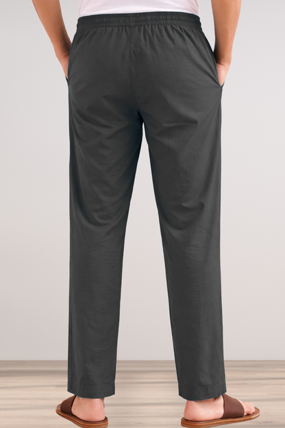 Smoke Black Cotton Pant Pajama