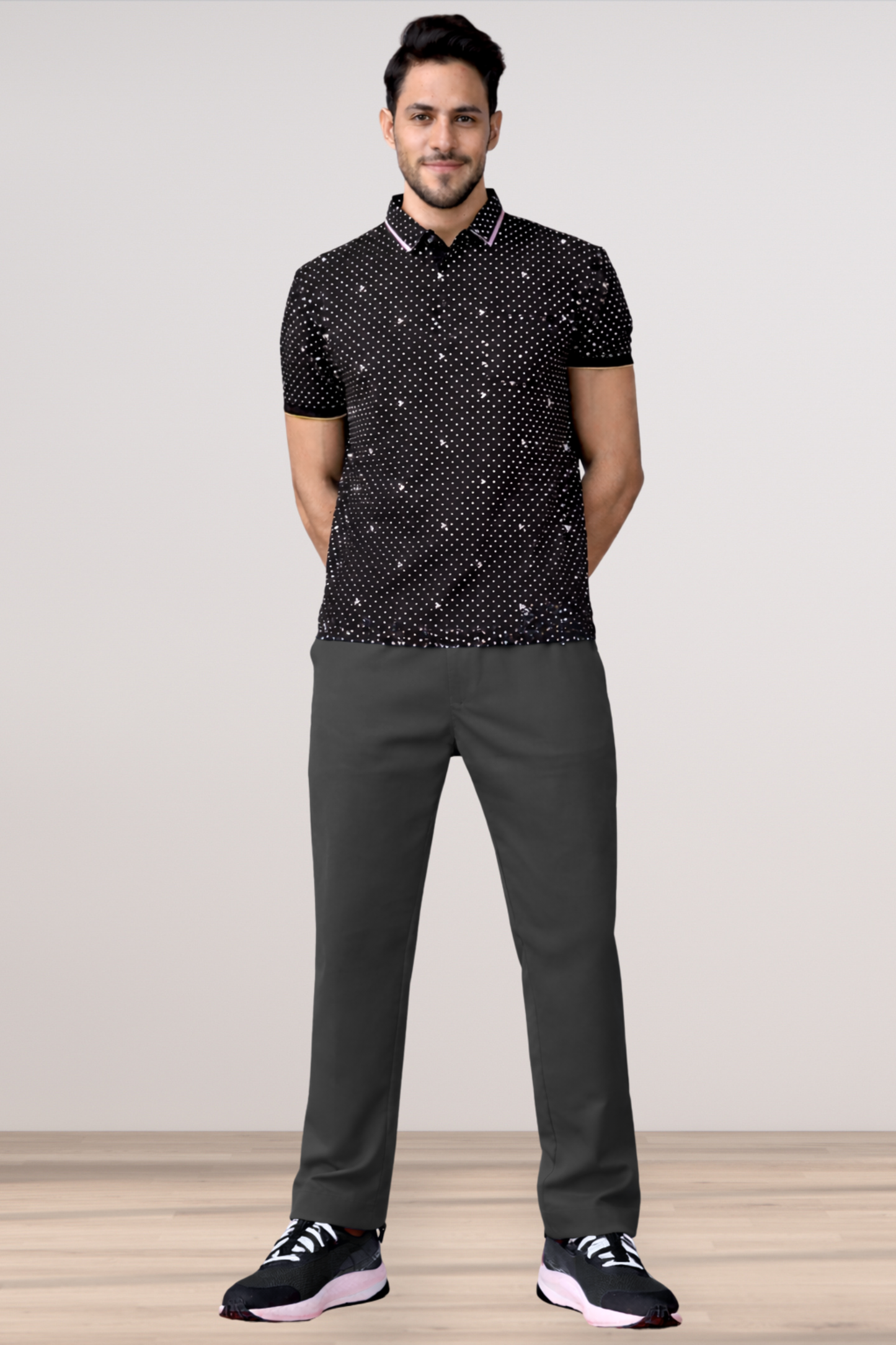 Smoke Black Stretch Track Pants