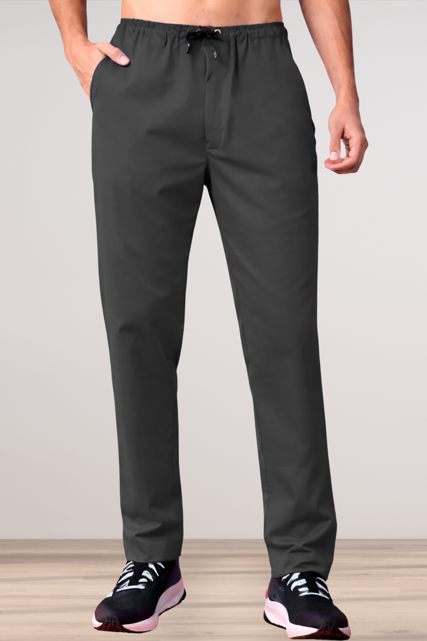 Smoke Black Stretch Track Pants