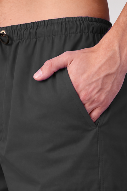 Smoke Black Stretch Track Pants