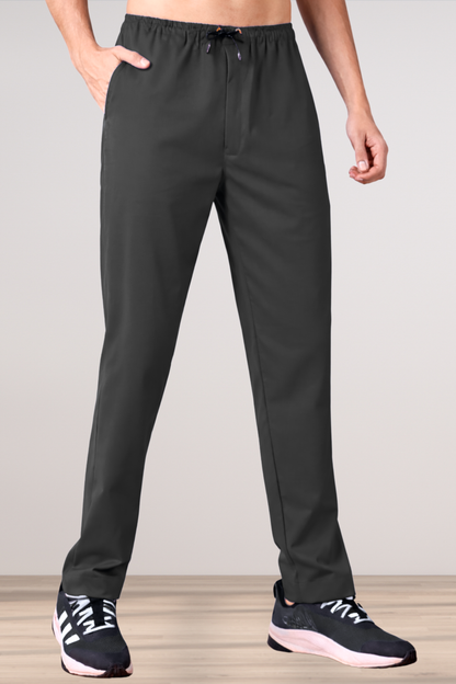 Smoke Black Stretch Track Pants