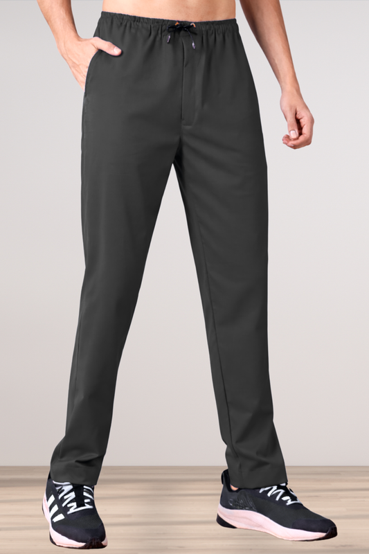 Smoke Black Stretch Track Pants