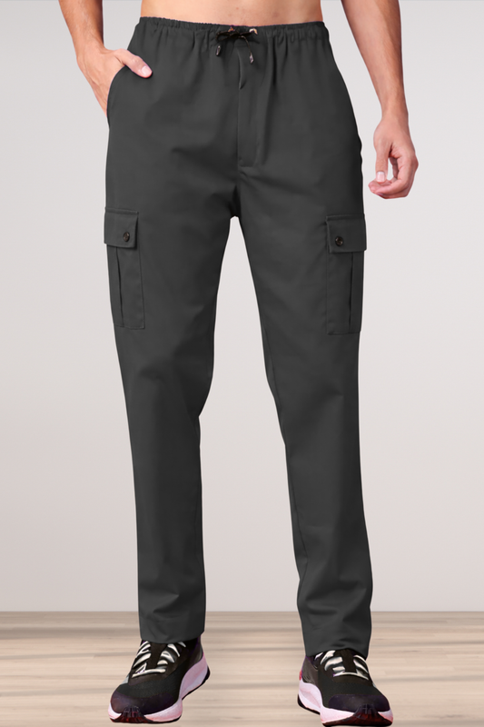 Smoke Black Stretch Cargo Pants