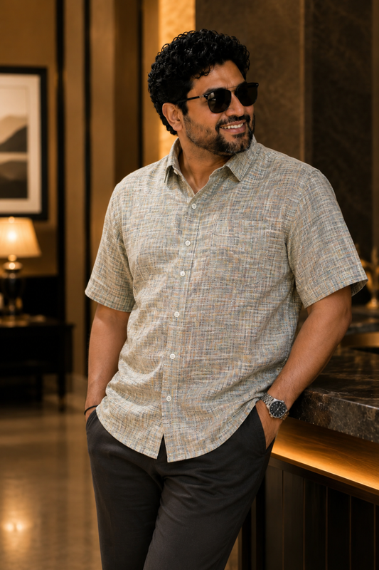 Smoky Weave Cotton Linen Shirt
