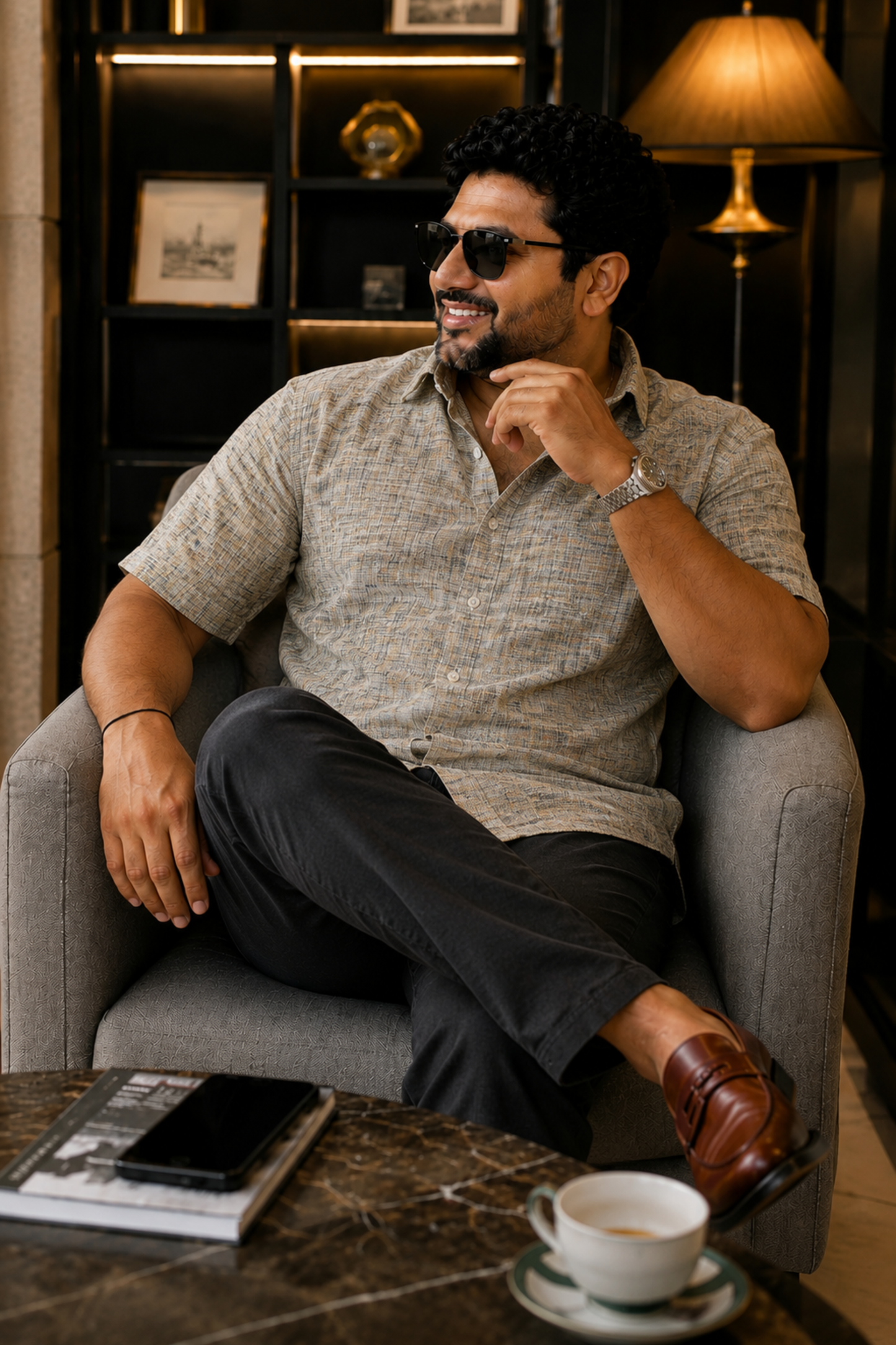 Smoky Weave Cotton Linen Shirt