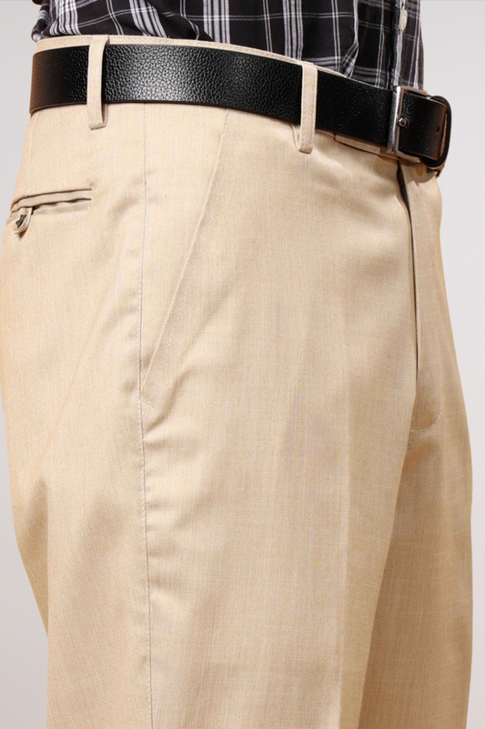 Soft Camel Linen Formal Trousers