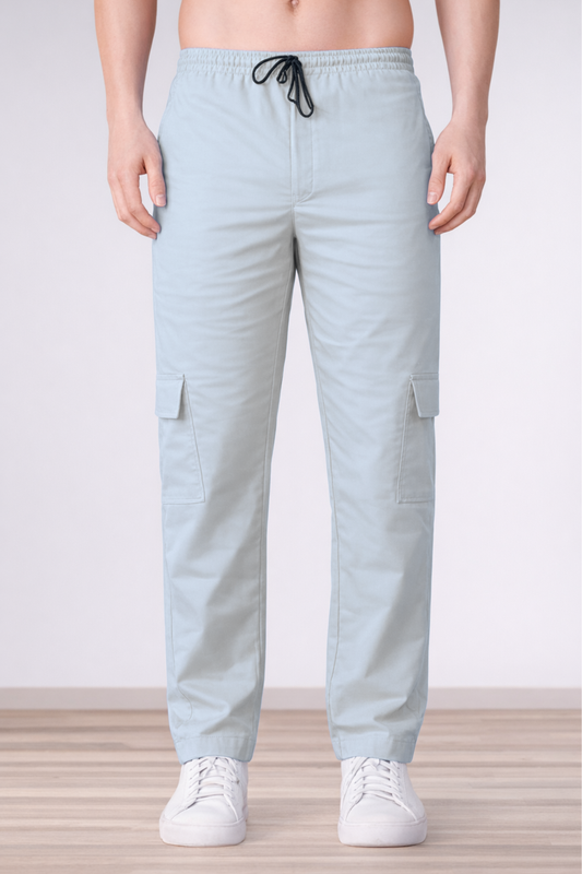 Soft Grey Cotton Cargo - 4 Pocket