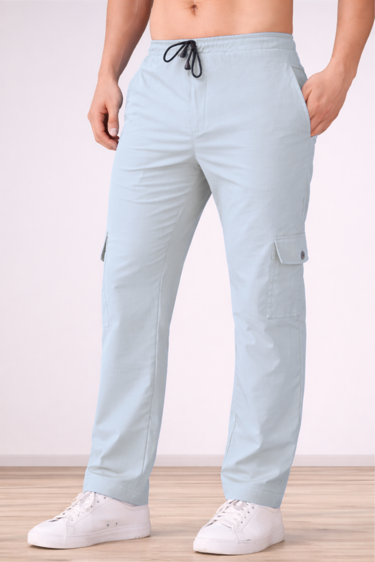 Soft Grey Cotton Cargo - 4 Pocket