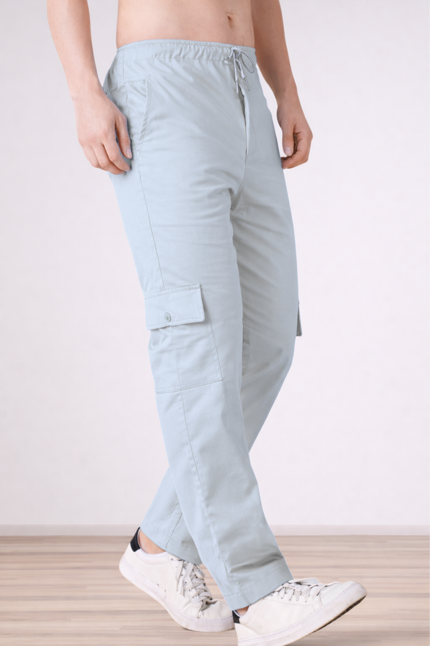 Soft Grey Cotton Cargo - 4 Pocket