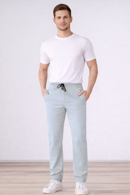 Soft Grey Cotton Track Pants