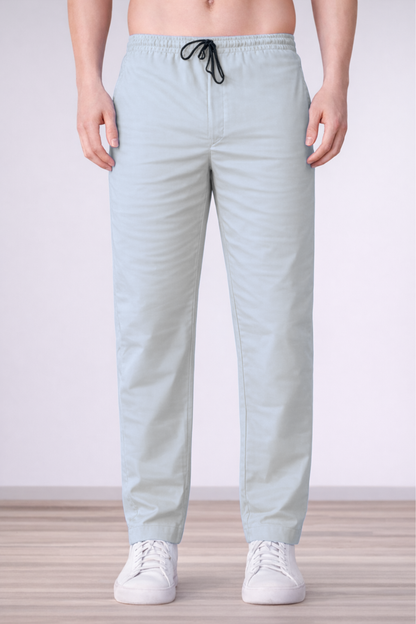 Soft Grey Cotton Track Pants