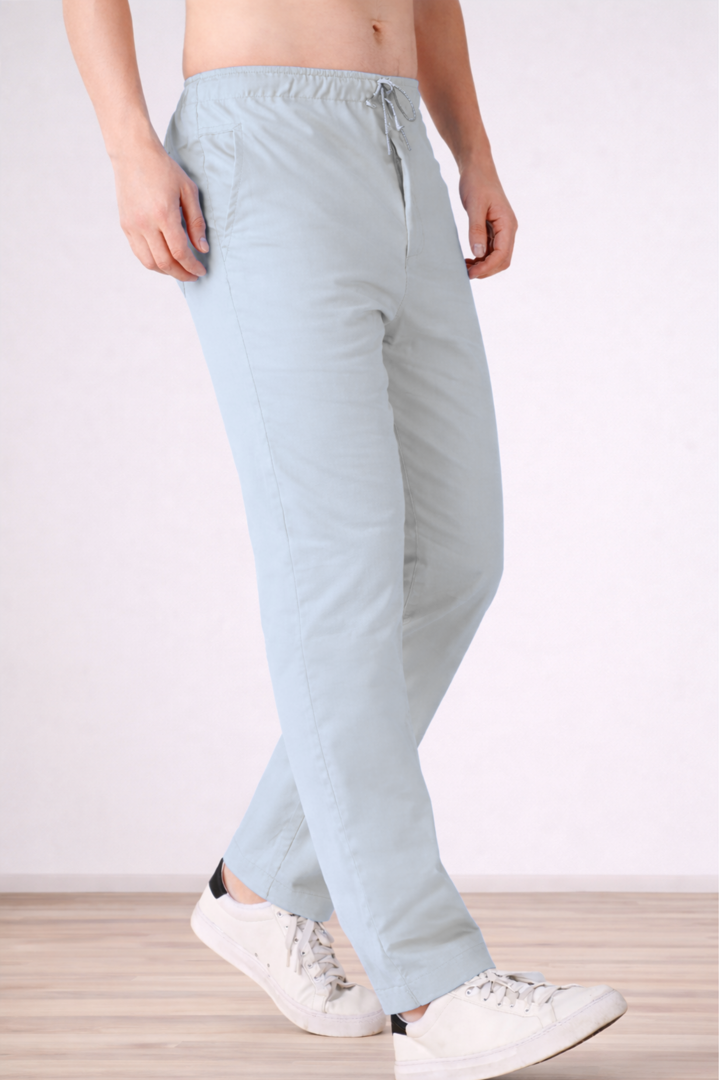 Soft Grey Cotton Track Pants