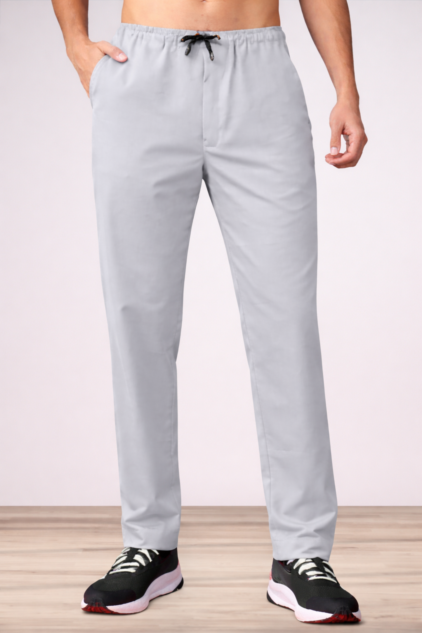 Soft Grey Textured Stretch Cargo - 2 Pocket