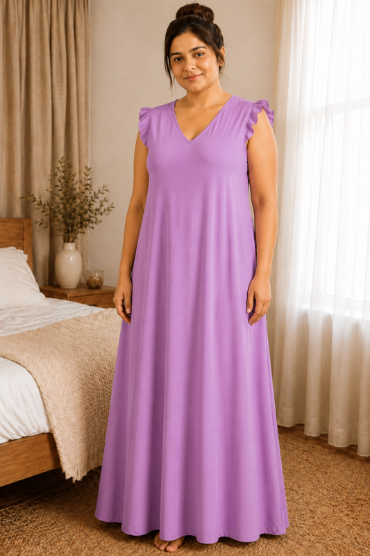 Soft Lavender Rayon Night Gown