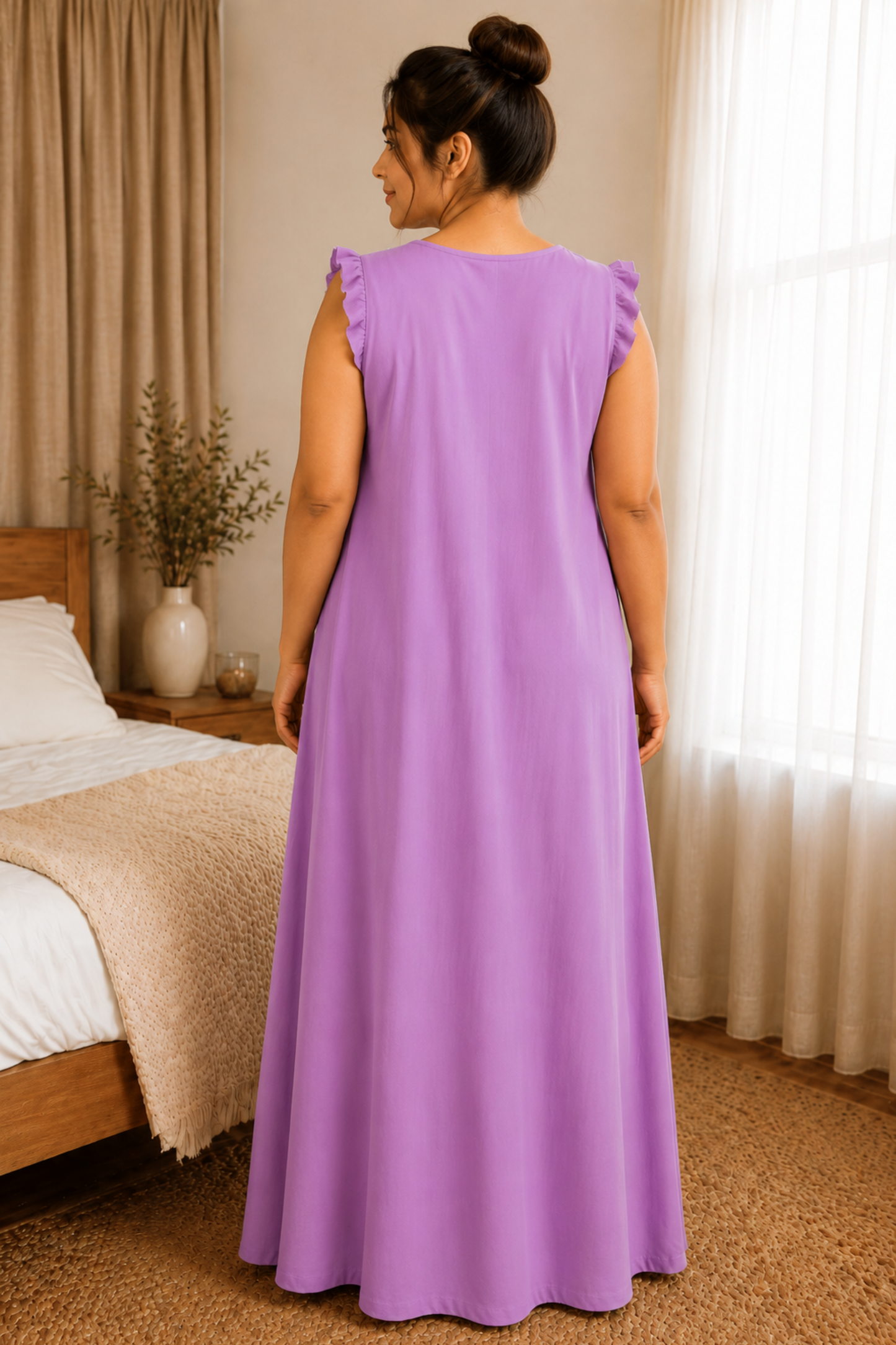 Soft Lavender Rayon Night Gown