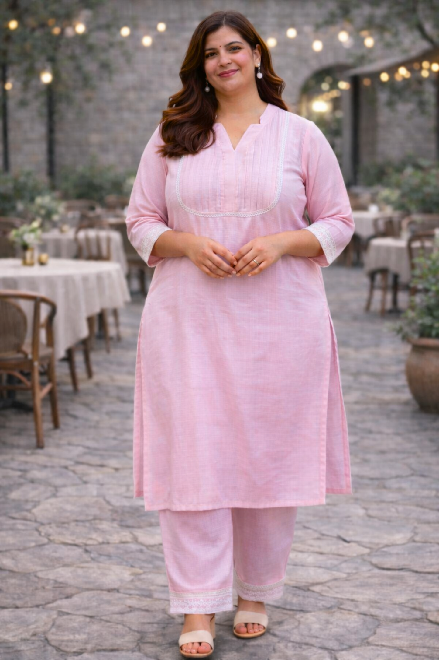 Soft Pink Kota Co-ord Set