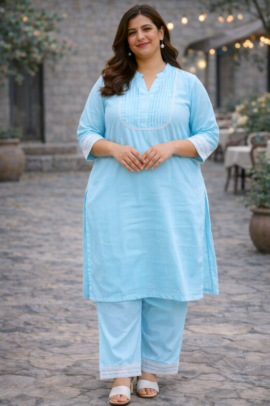 Serene Sky Kota Co-ord Set