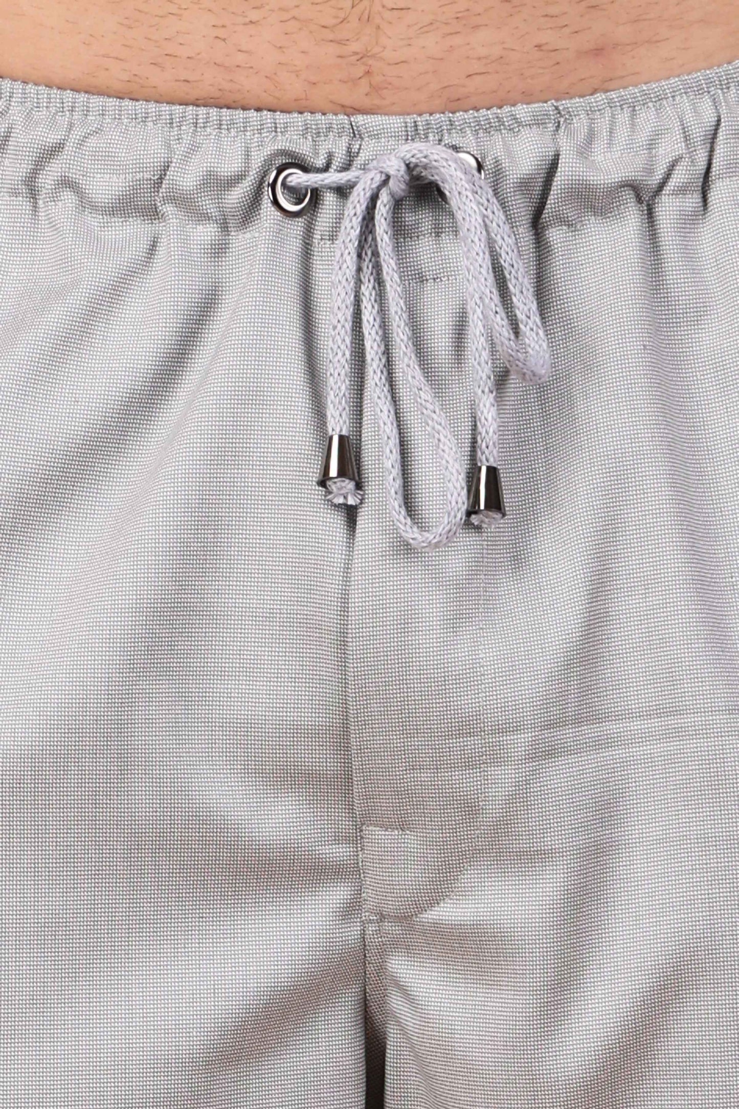 Buy Plus Size ​Solid Grey Textured Stretch Cargo At Apella | Sizes XS to 10 XL | India | Free Delivery | Customized