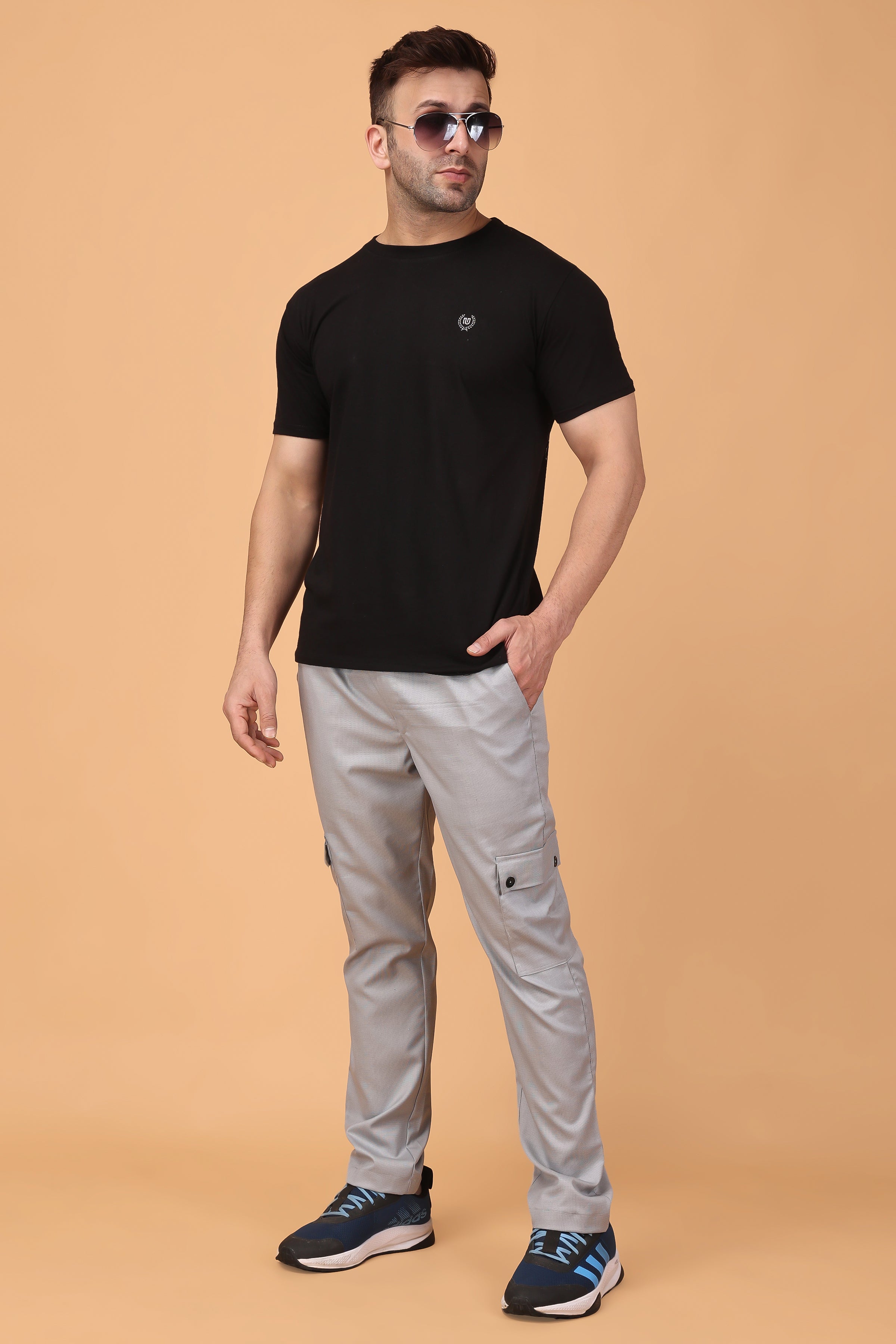 Buy online Men Solid Grey Cotton Cargo Casual Trouser from Bottom Wear for  Men by Bene Kleed for ₹1579 at 51% off | 2024 Limeroad.com