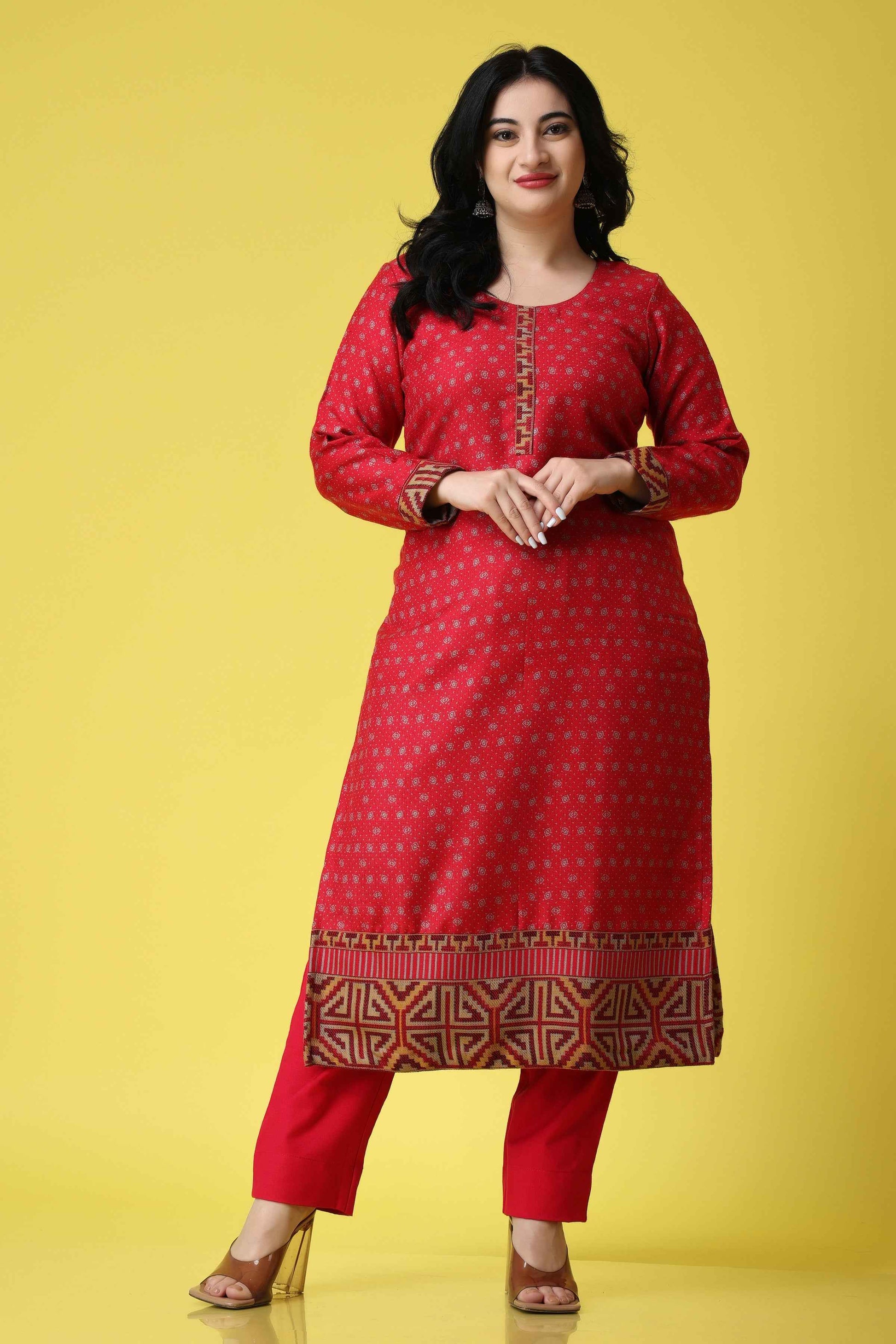 Buy Plus Size ​Spicy Touch Woollen Kurta At Apella | Sizes XS to 10 XL | India | Free Delivery | Customized