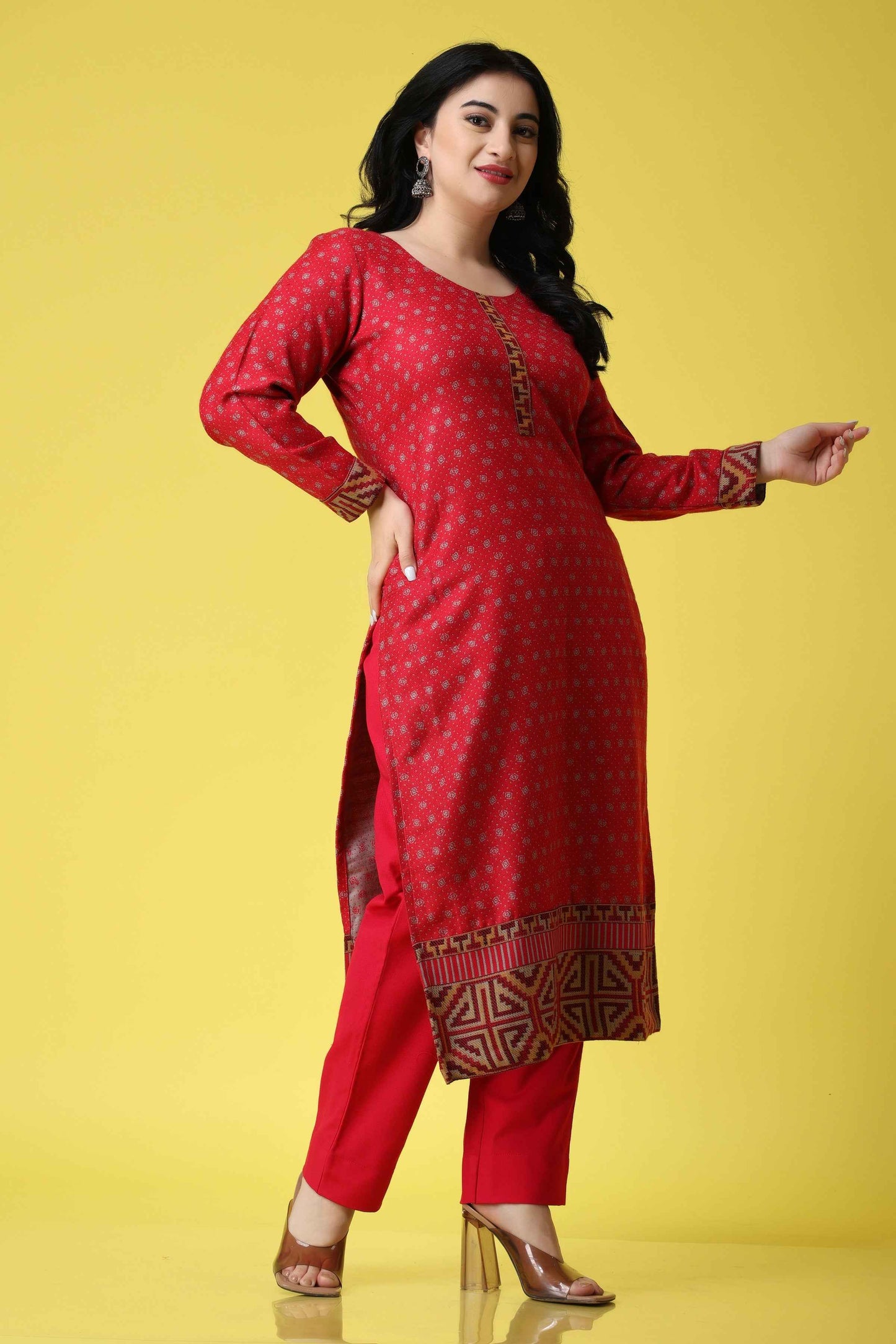 Buy Plus Size ​Spicy Touch Woollen Kurta At Apella | Sizes XS to 10 XL | India | Free Delivery | Customized