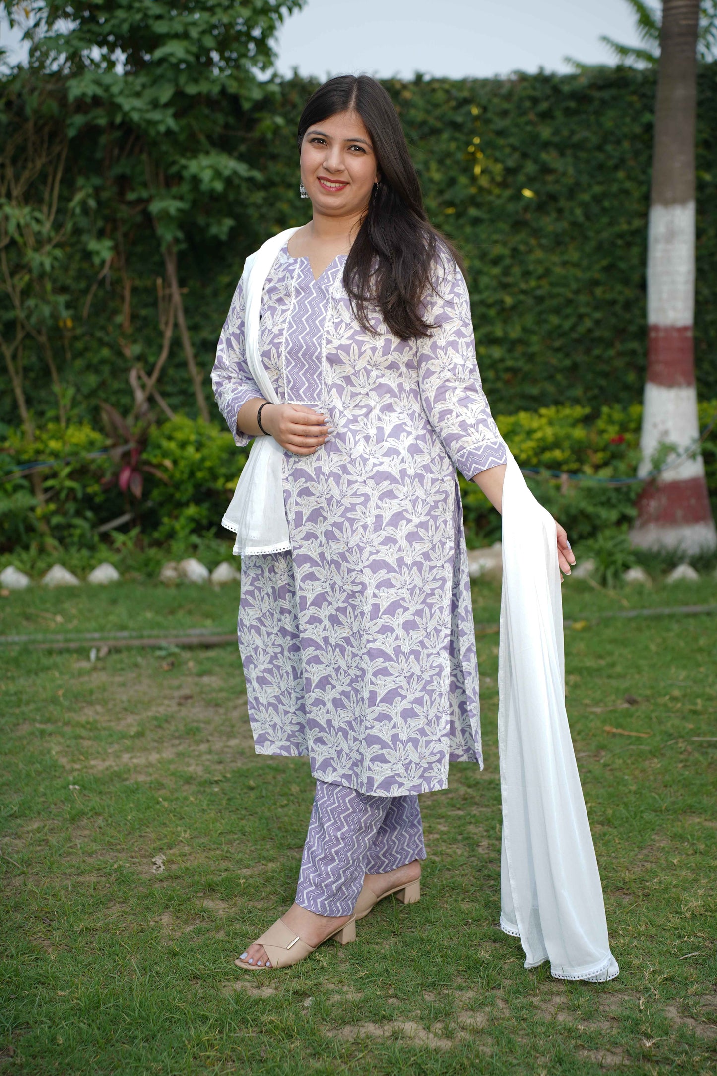 Spring Lilac Bagh Print Suit Set