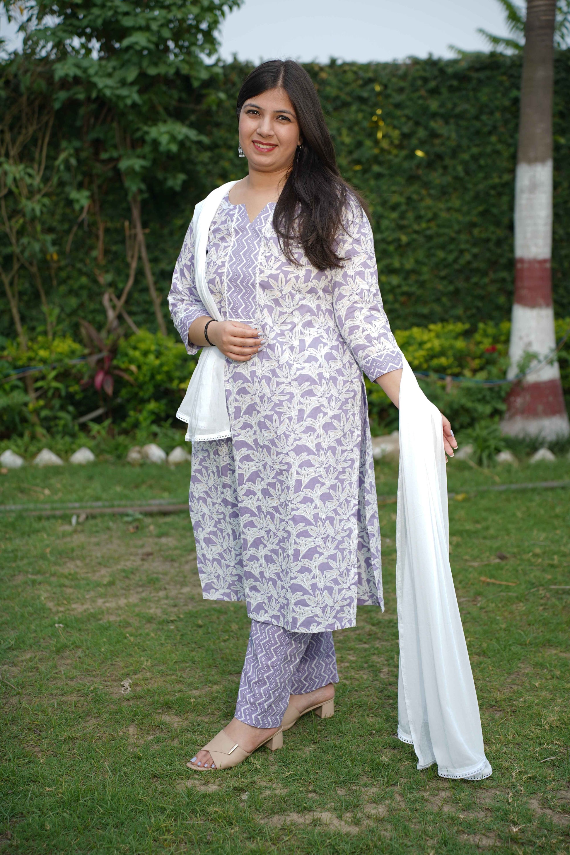 Spring Lilac Bagh Print Suit Set