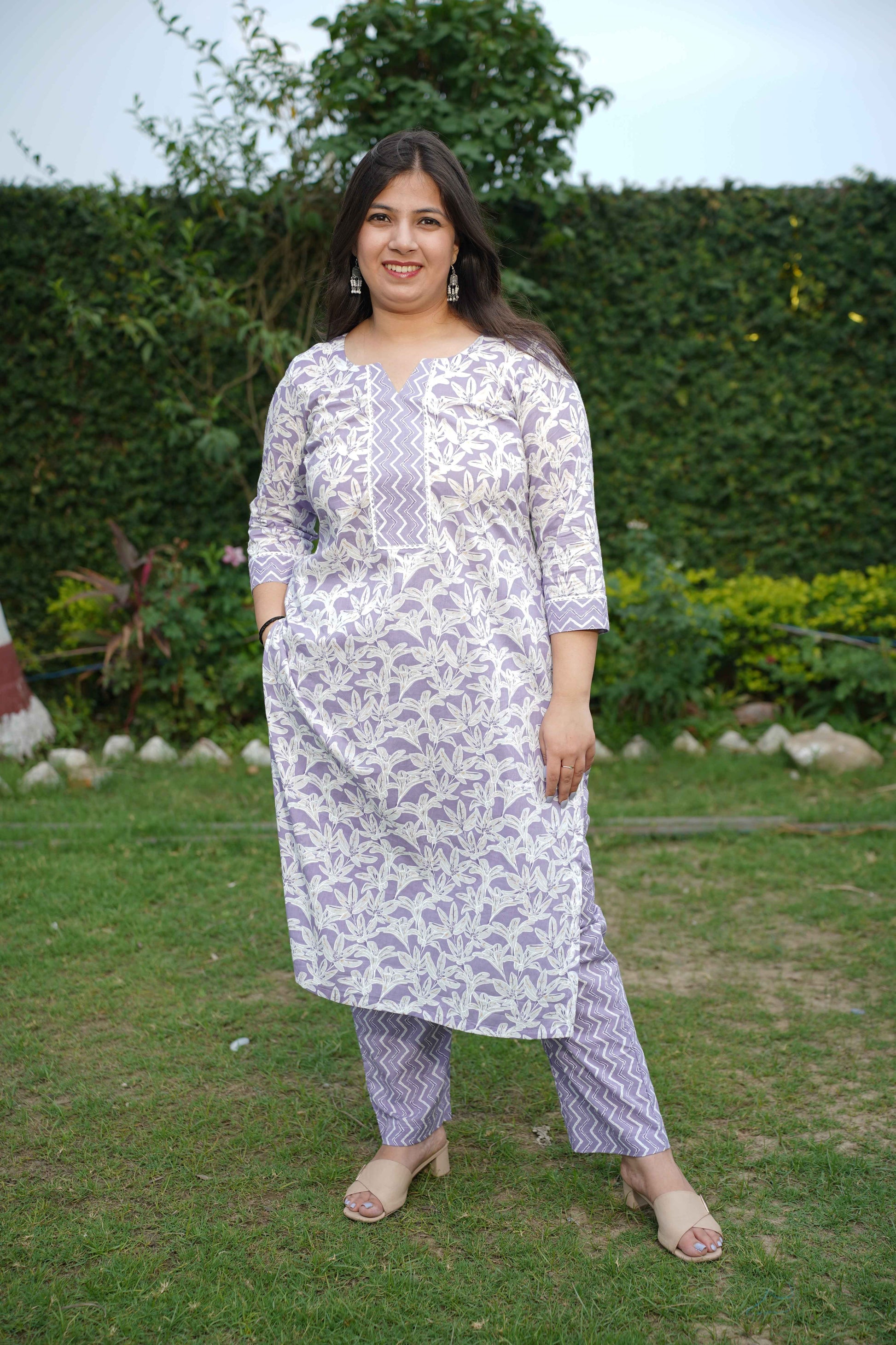 Spring Lilac Bagh Print Suit Set